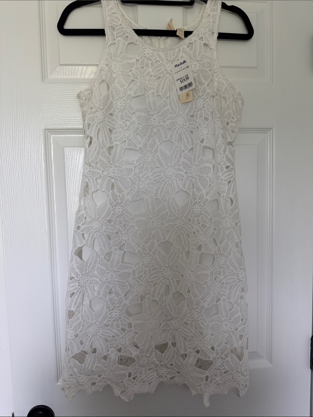 Japna White Crochet Mini Dress